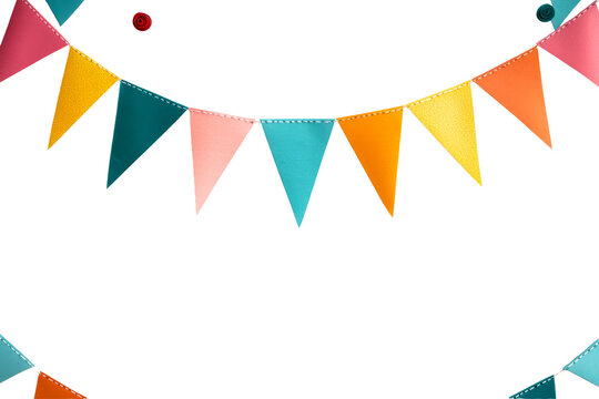 Colorful bunting flags for festive decorations