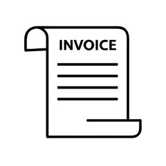simple invoice icon for finance, billing apps, and accounting systems - flat stroke icon for apps and websites
