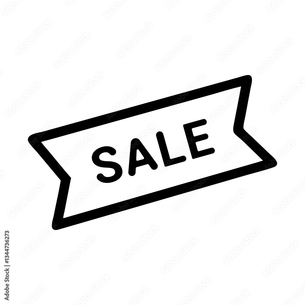 Poster sale banner vector icon with bold text and pointed edges, flat stroke icon for apps and websites