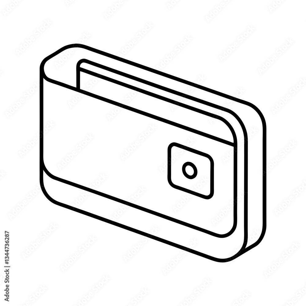 Aufkleber digital wallet vector icon with outlined shape and minimalist style, flat stroke icon for apps and w