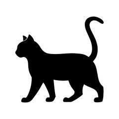 graceful walking cat silhouette for sleek and modern designs
