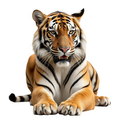 Obraz premium Tiger_resting_isolated_portrait_big_cat_wildlife