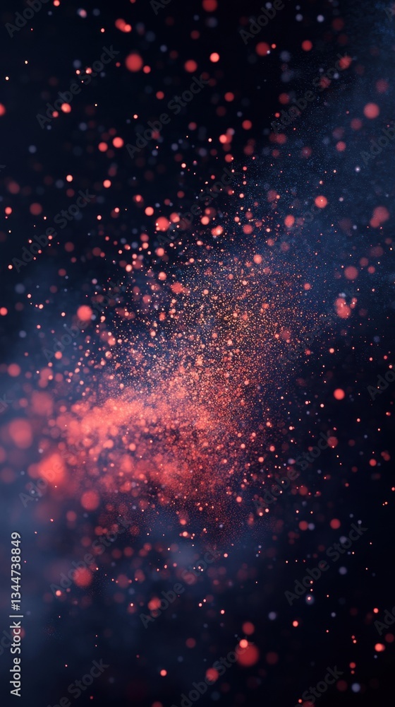 Canvas Prints abstract artwork depicting illuminated particles scattered in space