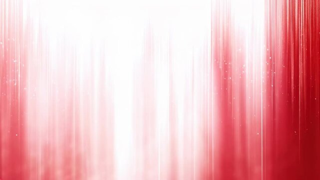 Elegant pink and white falling particles with vertical light rays on gradient background. Soft dreamy atmosphere with sparkling elements. Romantic celebration, wedding theme. Valentine's Day, beauty