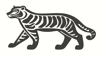 Fototapeta premium Walking Tiger Silhouette for Decoration or Design