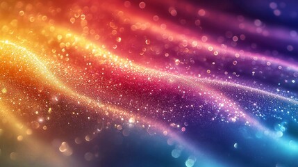 Fototapeta premium A colorful, multi-colored, glittery wave of light