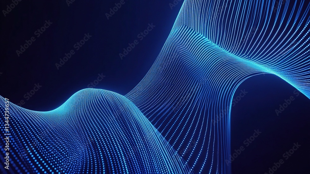 Poster Futuristic Blue Lines Creating Abstract Architecture in Digital Space