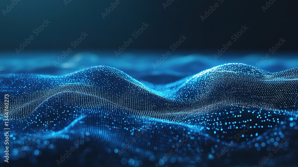Poster thin blue lines and dots over a gradient background