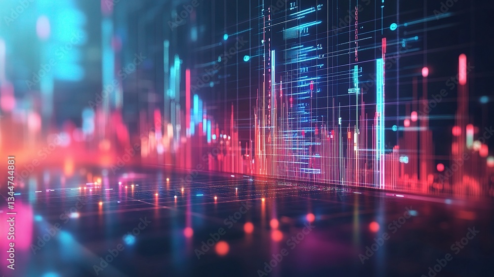 Aufkleber abstract digital concept of data flowing in a virtual space
