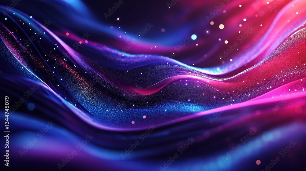 Poster colorful abstract background with generative ai art and waves