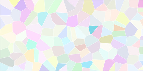 Pastel light mint colors stone tile pattern. Modern design poster and cover template. Vector illustration. Multicolor Broken Stained Glass Background with White lines. White stroke 3d design art