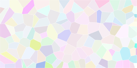 Pastel light mint colors stone tile pattern. Modern design poster and cover template. Vector illustration. Multicolor Broken Stained Glass Background with White lines. White stroke 3d design art