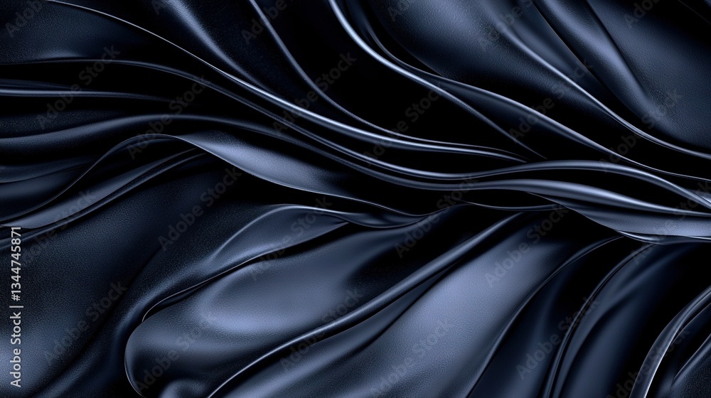 Poster close-up of a black fabric with a wavy pattern at the bottom of the image