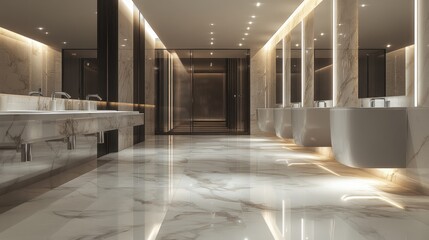 Modern Luxury Bathroom with Marble and Sleek Design Features