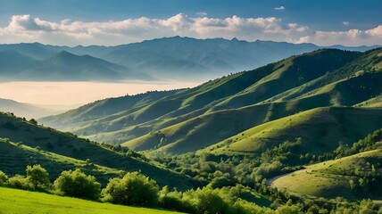 Obraz premium panorama of the mountains in summer