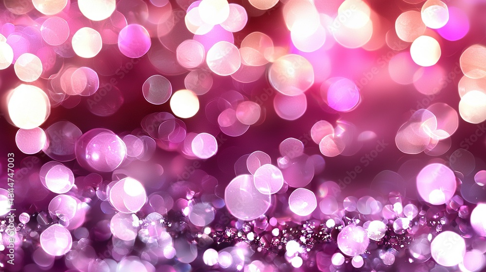 Poster a clearer depiction of a pink background with many tiny dots of light scattered throughout it is sho