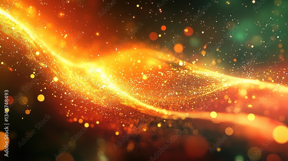 Poster abstract digital flows in a colorful conceptual world of data