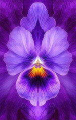 Macro close-up of a vibrant violet (Viola odorata) flower in rich purple tones with delicate petal details. Botanical still life and floral art concept.