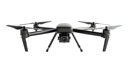 Drone with four propellers and a camera setup