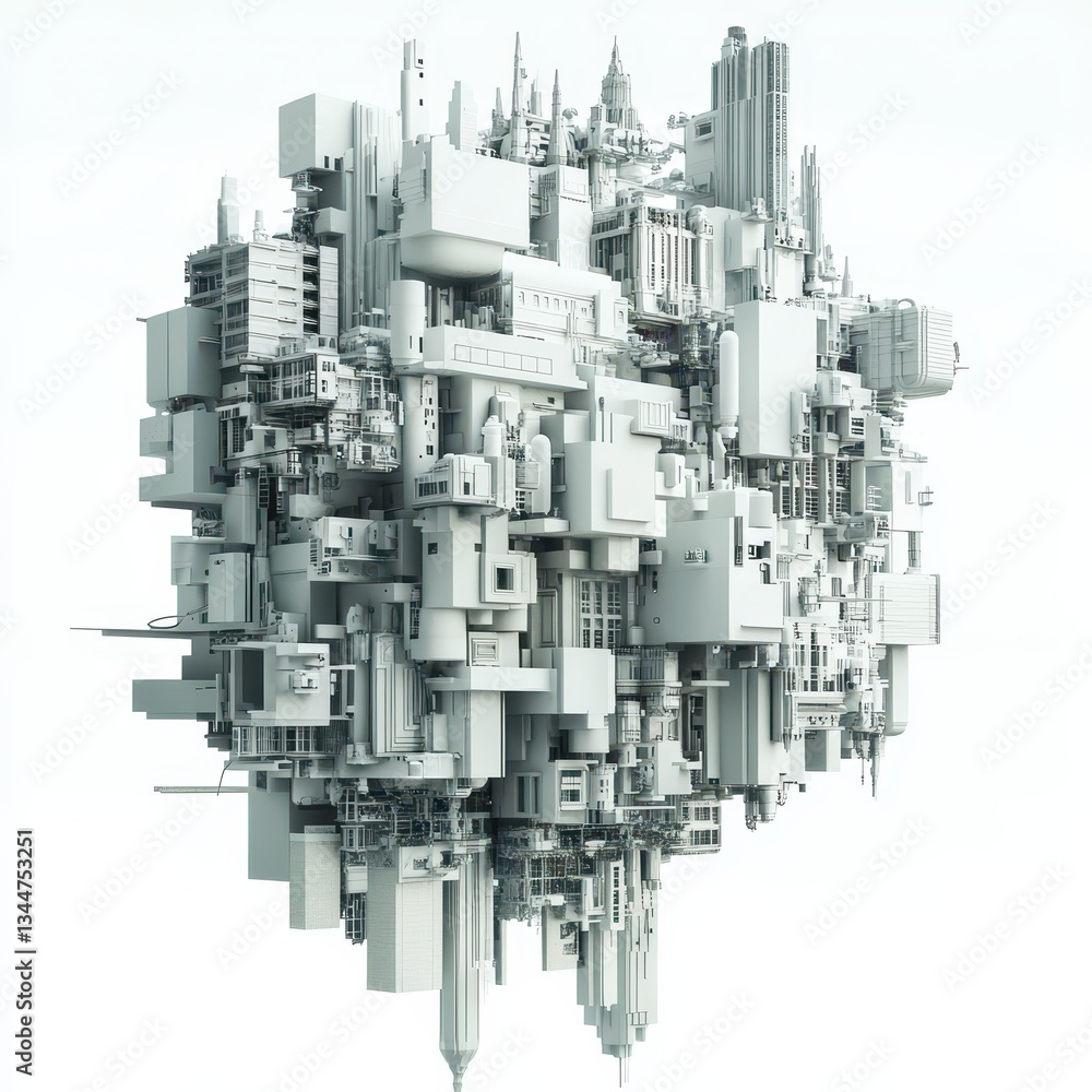 Aufkleber a dense and complex three dimensional architectural structure is shown