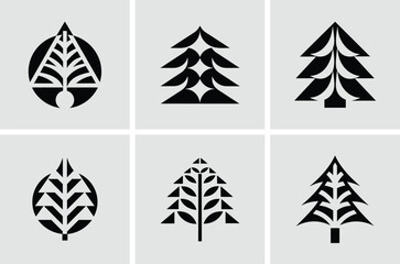 Obraz premium Set of christmas trees
