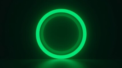 green neon circle on black background