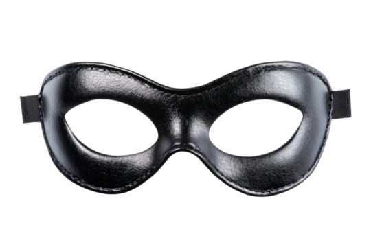 Black masquerade mask on transparent background