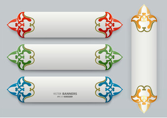 Set of banners template with floral elements and in horizontal and vertical styles