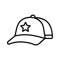 Naklejka premium Baseball cap with star design icon