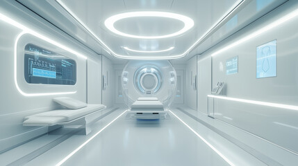 Smart medical bay with futuristic white design and precision lighting-2