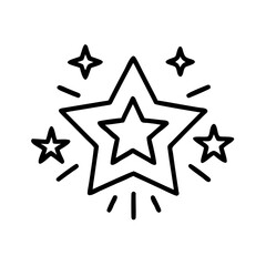 Obraz premium Star icon with burst design and smaller stars