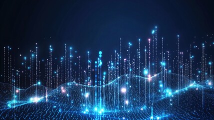 Futuristic Digital Circuit Background with Glowing Elements