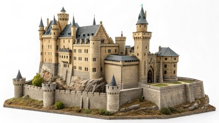 Fototapeta premium Castle Model on White Background