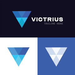 Minimalist letter V logo design victrius modern and creative