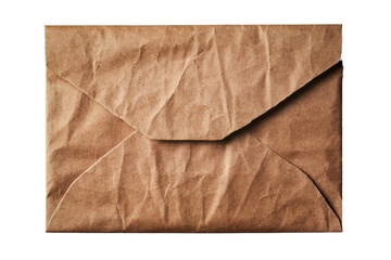 Brown paper envelope on transparent background