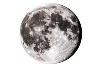 Bright full moon shining in dark sky