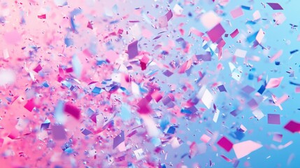 Vibrant confetti pieces flying up in a burst of color and joy