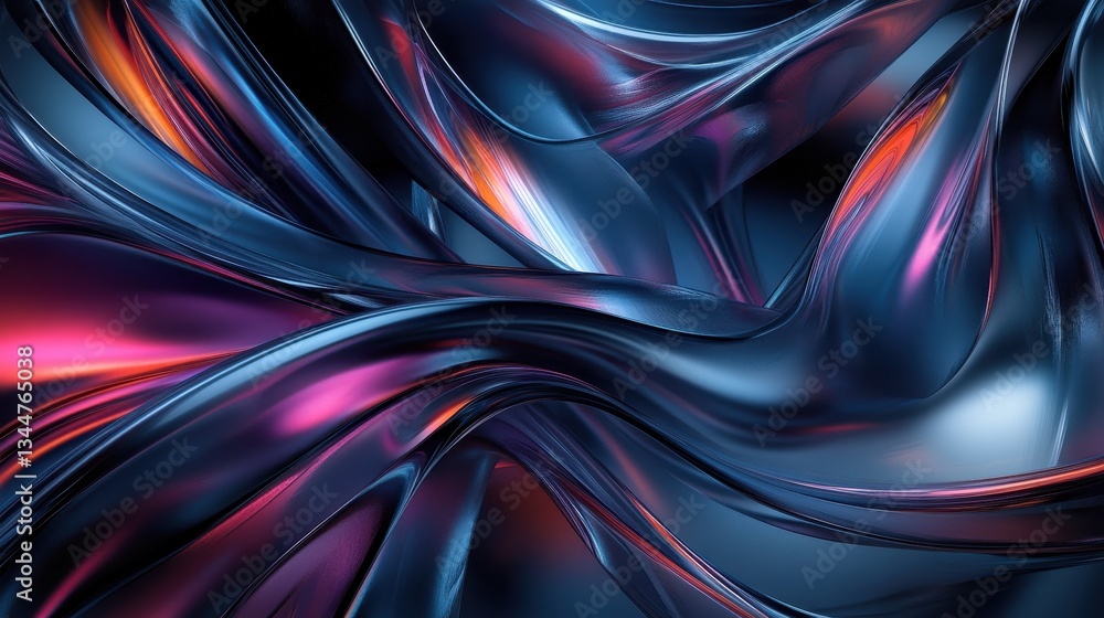 Poster abstract swirling flowing iridescent colors create a smooth and dynamic surface