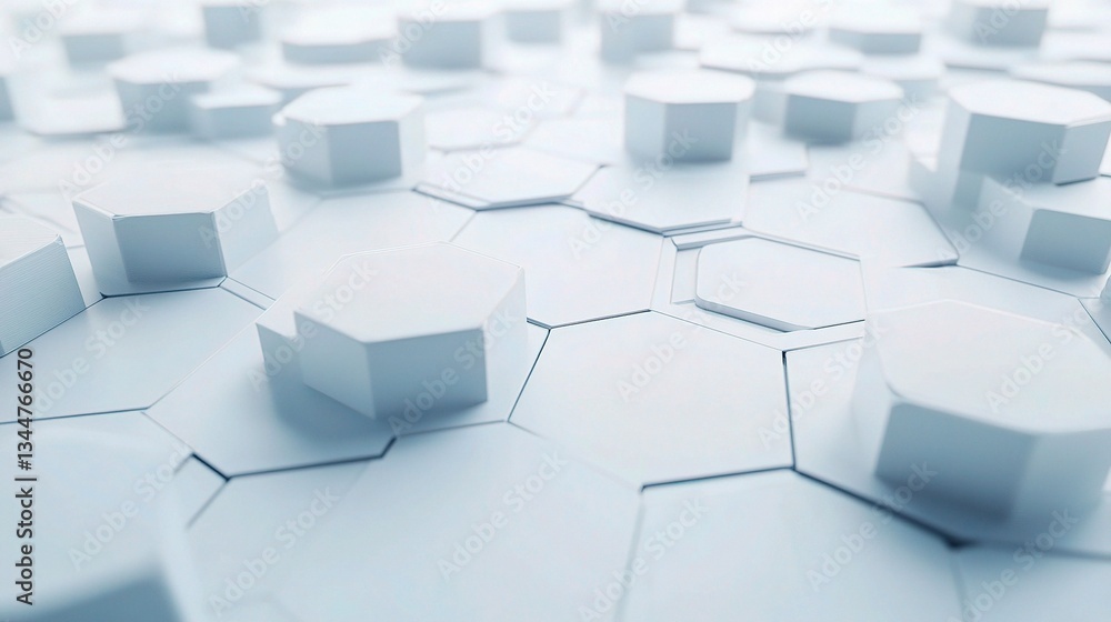 Poster Hexagonal Pattern in Abstract Design for Technology and Science