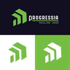 Professional progressia logo modern creative minimalist arrow design