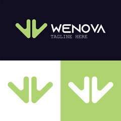 Obraz premium W logo minimalist creative professional modern we nova letter design