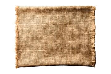 Frayed burlap on clear background