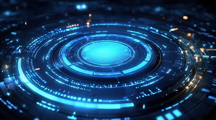 Obraz premium Futuristic Digital HUD Interface Design with Glowing Elements