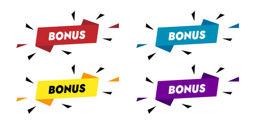 set of stickers in different colors vector design on white background