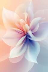 Fototapeta premium Abstract pastel gradient flower with soft petals and elegant curves
