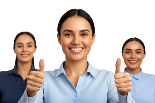 Happy women with thumbs up