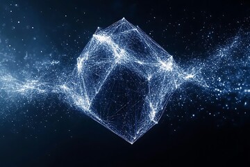 Obraz premium Abstract Geometric Form in a Cosmic Setting.