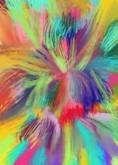 abstract background with multicolored splashes and strokes of paint 