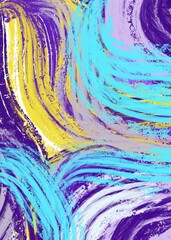 abstract seamless pattern with grunge brush strokes in blue and yellow colors