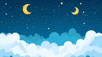 Fototapeta premium Vibrant Sky Cartoon Vector Illustration for Graphic Design Projects